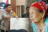 Foto: Kapolres Pamekasan saat jumpa pers menerangkan secara detail status tanah (kiri) , Nenek Bahriyah, (71) korban dugaan kriminalisasi (kanan)