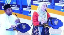 Foto: Bupati Sumenep Achmad Fauzi Wongsojudo (kiri) ,  Bunda Fitri (Kanan)