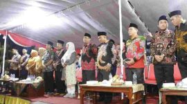 Foto: Wakil Bupati bersama Sekda dan Kepala Disbudporapar Sumenep saat acara Parade Musik Tongtong Semarak Bulan Bung Karno 