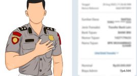 Foto: Ilustrasi Polisi dan bukti transfer.