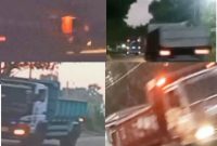 Foto: Sejumlah Dumptruck yang diduga mengangkut pasir ilegal di desa Ambunten Barat, Kecamatan Ambunten, Kabupaten Sumenep (detikzone.id)