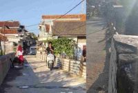 Foto: Penampakan Jembatan setelah dilakukan perbaikan (kiri), penampakan jembatan lama yang rusak parah (kanan)