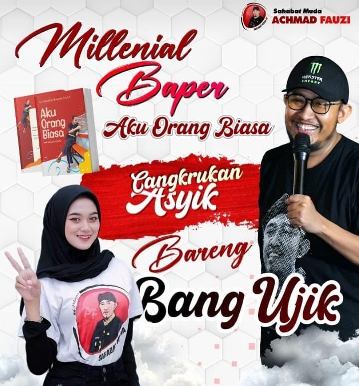 Pamflet Cangkrukan asyik bareng Bang Ujik yang akan digelar di Coffee Rassa, desa Gedungan, Batuan, Sumenep 