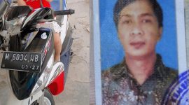Foto: Sepeda motor yang dibawa kabur (kiri) Iman Saiman, warga Garut, Jawa Barat (kanan )