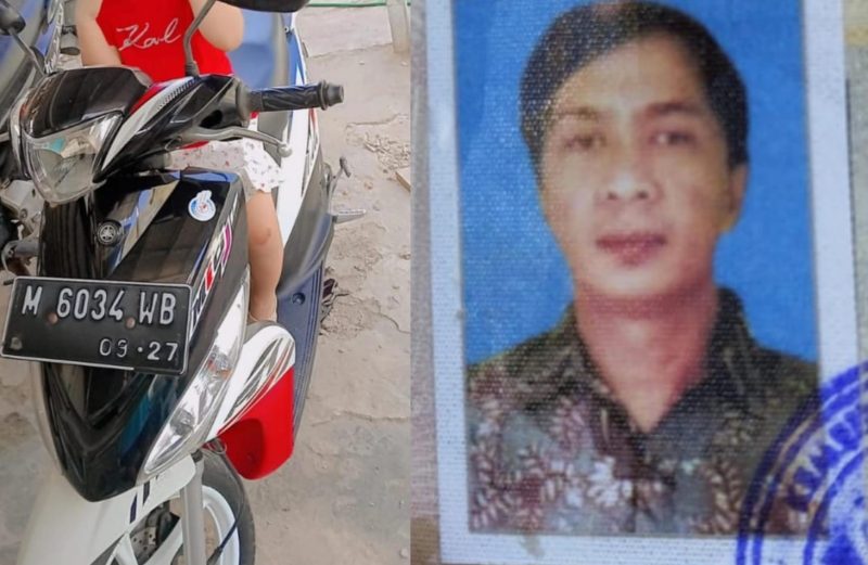 Foto: Sepeda motor yang dibawa kabur (kiri) Iman Saiman, warga Garut, Jawa Barat (kanan )