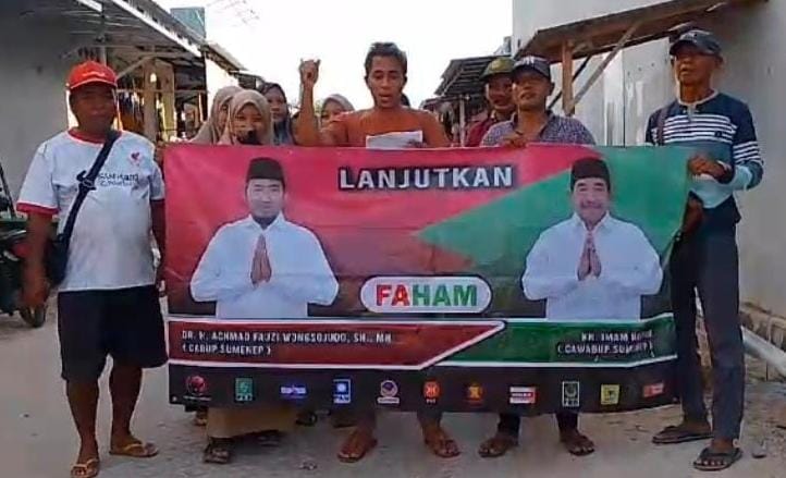 Foto: Komunitas pedagang pasar baru Arjasa (PSBA) Kepulauan Kangean mendeklarasikan dukungan terhadap calon Bupati dan Wakil Bupati Sumenep nomor urut 02