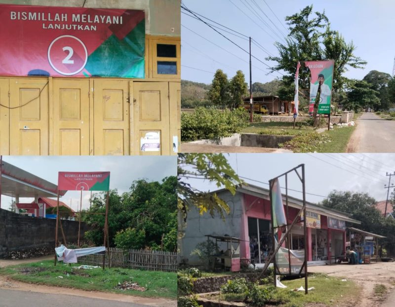 Foto: Baliho pasangan calon bupati nomor urut 02 Fauzi -Imam yang dirusak OTK 