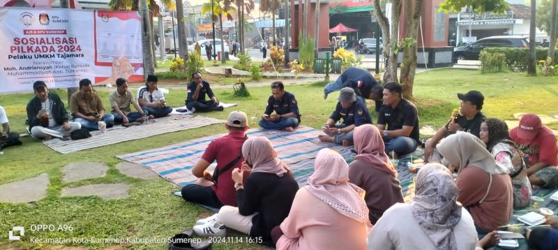 Foto: Aliansi Jurnalis Sumekar bersama KPU Sumenep sukses gelar sosialisasi Pilkada 2024 dengan melibatkan pelaku UMKM Tajamara 