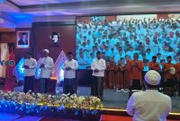 Foto: Ribuan relawan Faham gelar doa bersama di Aula Pesantren Uniba Madura. 