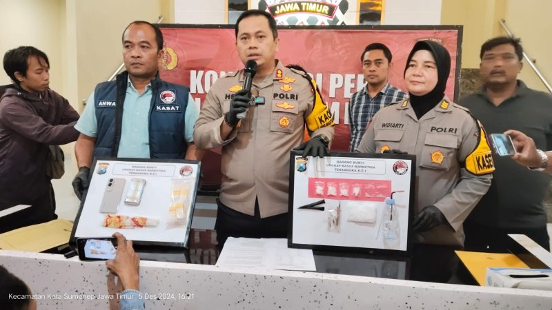 Foto: Kapolres Sumenep pimpin press release ungkap kasus sabu oknum anggota DPRD Sumenep dari Fraksi PPP