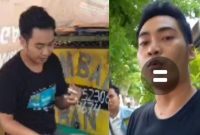 Foto: Oknum PKL yang melakukan dugaan intimidasi terhadap wartawan JTV 