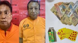 Foto: 2 Penjudi kartu domino beserta barang buktinya 