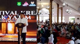Foto: Bupati Sumenep Achmad Fauzi Wongsojudo libatkan ratusan anak yatim pada kegiatan Festival Kreasi Anak Yatim 2025 di Pendopo Agung Keraton Sumenep 
