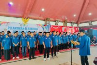 Keterangan Foto: Prosesi pelantikan DPD KNPI Kabupaten Sampang yang dilantik oleh Aminuddin Sekjen DPD KNPI Jatim.