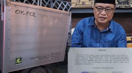Ket foto: Bantuan hibah kendaraan roda 3 yang digadai (kiri) , pendiri OK Oce Syam Sumenep, Yusuf atau pak Ucup saat memberikan klarifikasi yang tayang di Tiktok (kanan) 