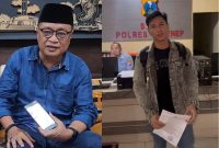 Ket Foto : Pendiri OK Oce Syam Sumenep, Yusuf Ismail atau Ucup yang diduga menggadaikan kendaran bantuan hibah roda 3 (kiri) , Ahmad Amin Rifa'e (kanan )