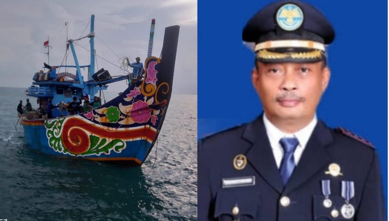 Foto: Kapal Cantrang yang bersandar di Pelabuhan Masalembu lalu dibiarkan kabur (kiri) , Kepala Kantor Unit Penyelenggara Pelabuhan (UPP) Kelas III Masalembu Rahmat Rahim
