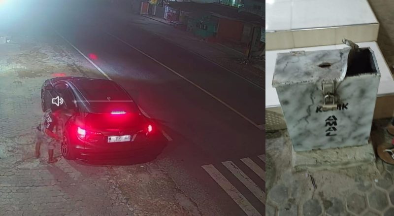 Foto : Saat melakukan aksinya, Maling elit tertangkap kamera CCTV mengendarai mobil mewah Civic Turbo 