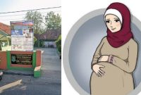 Foto  : SDN Tanah Merah I ( kiri) , ilustrasi guru hamil (kanan)