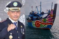 Foto : Kepala UPP Kelas III Masalembu ( kiri) , Kapal Cantrang yang kabur usai dibiarkan bersandar di Masalembu  (Kanan)