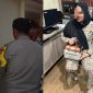 Foto : Nursanti sesaat setelah diamankan di ruang penyidik Polda Sulsel (kanan )