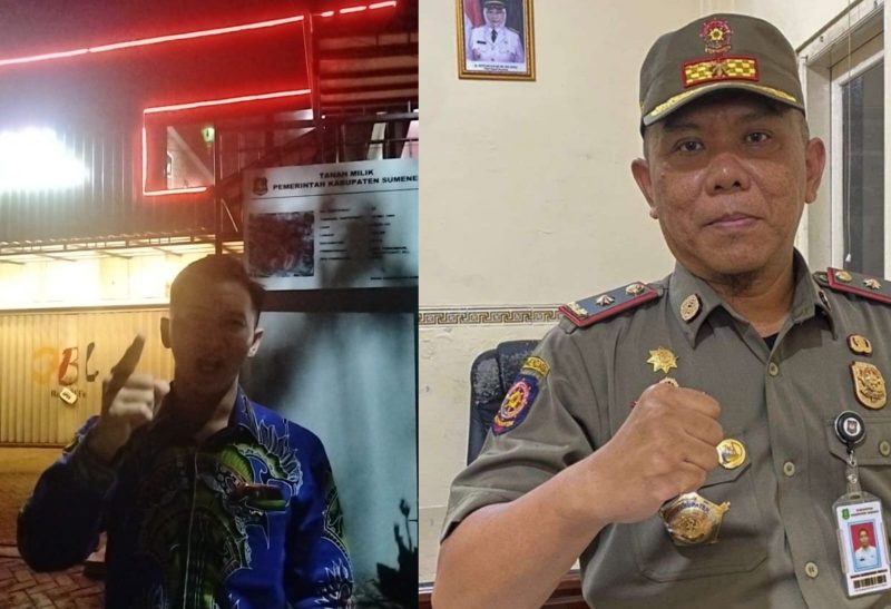 Foto : Ahmad Amin Rifa'e (kiri), Kasatpol PP Sumenep Wahyu Kurniawan Pribadi (kanan)