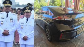 Foto : Bupati Sumenep Achmad Fauzi Wongsojudo bersama Wabup Kiai Imam Hasyim (kiri) , Satu dari 2 mobil Dinas milik Bupati Sumenep (kanan )