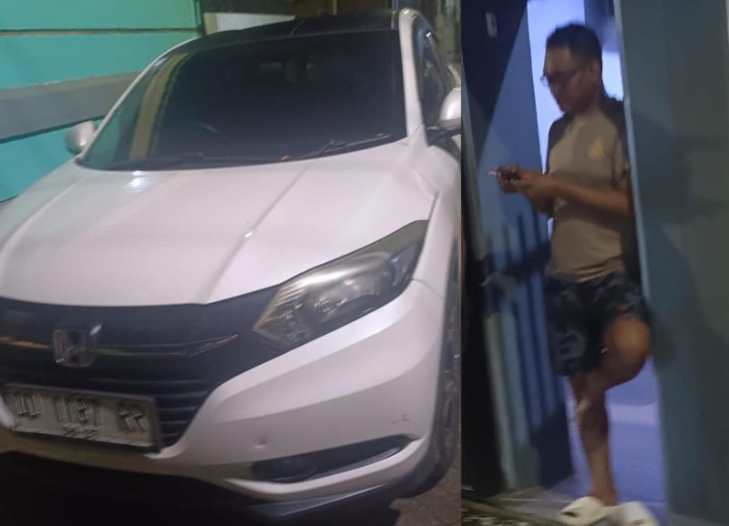 Foto oknum polisi saat dikonfirmasi media ini (dok : Enno Detikzone.id)