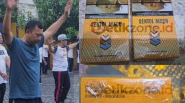 Foto: Kepala Bea Cukai Madura Muhammad Syahirul Alim (kiri) Rokok ilegal merek Sentol Madu (kanan)
