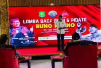 Foto : Kades Paberasan, Rahman Saleh, S.E ikut semarakkan Bulan Juni Bulan Bung Karno denga mengikuti lomba Pidato Ala Bung Karno di Pendopo Agung Keraton Sumenep 