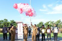 Peluncuran Koperasi Merah Putih ditandai dengan pelepasan Balon ke Udara 