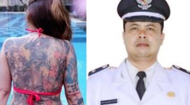 Foto Ilustrasi wanita bertato (google) , Kades Sapeken, Joni Junaidi (kanan)