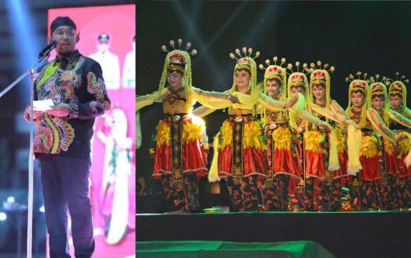Bupati Sumenep, Achmad Fauzi Wongsojudo, berdiri gagah di panggung MCF, menyalakan bara semangat persatuan budaya Madura dan Tapal Kuda di hadapan rakyatnya