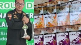 KOLASE FOTO. Kepala Kantor Bea Cukai Madura Novian Dermawan dan rokok ilegal merk Geboy yang ditengarai milik Haji Fahmi PR Sekar Anom di Desa Blumbungan, Kecamatan Larangan, Kabupaten Pamekasan, yang dibiarkan bebas beredar tanpa penegakan hukum