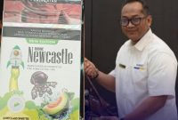 KOLASE FOTO. Kepala Kantor Bea Cukai Madura Novian Dermawan dan rokok ilegal merk Newcastle yang ditengarai bersarang di Kabupaten Pamekasan milik UM yang merupakan wilayah hukumnya