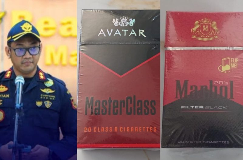 KOLASE FOTO. Rokok ilegal merk 