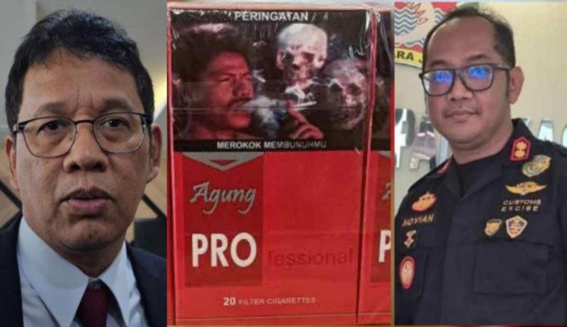 KOLASE FOTO. Rokok ilegal merk 