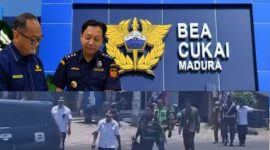 Pemandangan ironis: Rombongan Petugas BC Madura terlihat menenteng plastik kresek penuh kebanggaan usai melakukan  razia toko kelontong. Sementara, pabrik besar rokok ilegal tetap beroperasi merajalela tanpa tersentuh hukum.