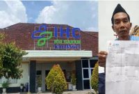 Murang, suami pasien, menunjukkan bukti pembayaran sebesar Rp 3.450.314 yang dibebankan rumah sakit setelah istrinya menolak amputasi, Rabu (19/11/2025). Keluarga menegaskan tagihan tersebut tidak adil dan akan dibawa ke Rapat Dengar Pendapat (RDP) di DPR RI