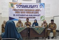 Suasana kegiatan sosialisasi percepatan penurunan angka anak tidak sekolah (ATS) di Kecamatan Kalianget