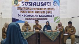 Suasana kegiatan sosialisasi percepatan penurunan angka anak tidak sekolah (ATS) di Kecamatan Kalianget