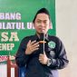 Moh. Saifa Ibadillah (Gus Ibad), Dewan Pengasuh Ponpes Mathali'ul Anwar Pangarangan, menyampaikan sambutan usai ditetapkan secara aklamasi sebagai Ketua PAC Pagar Nusa Kota Sumenep masa khidmat 2026-2030.