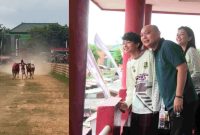 Kapolres Sumenep AKBP Rivanda, S.I.K., didampingi istri tercintanya sekaligus Ketua Bhayangkari Cabang Sumenep Ny. Diah Rivanda, tampak menyaksikan langsung Lomba Kerapan Sapi Kapolres Sumenep Cup 2025 di Lapangan Kerapan Sapi Giling, Desa Pangarangan, Kecamatan Kota, Kabupaten Sumenep.
