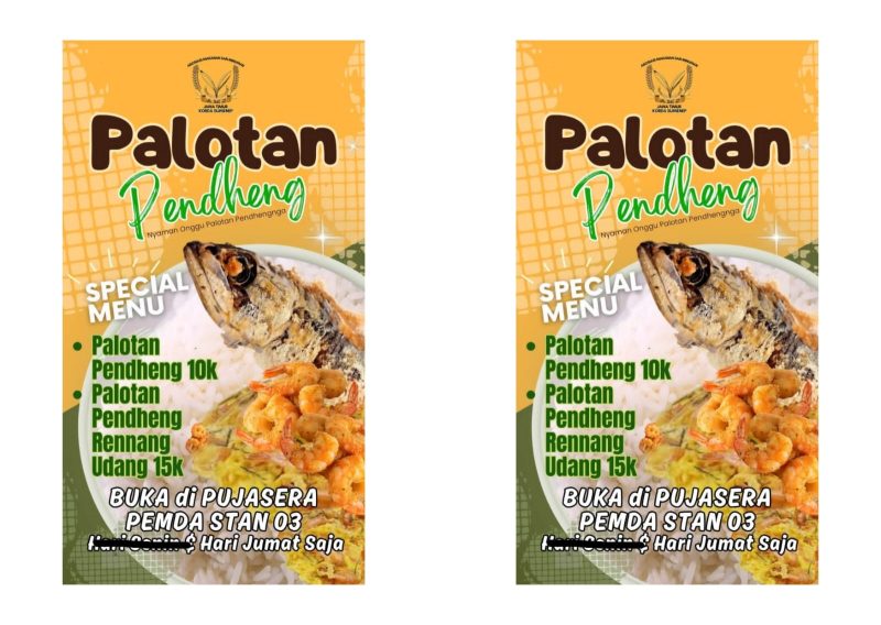 Rasakan Palotan Pendeng Setiap Jumat!
Datang dan nikmati kuliner khas Madura di Pujasera Pemkab Sumenep. Selain Palotan Pendeng, tersedia juga Nasi Rujak, Gado-gado, Nasi Ayam Penyet, dan aneka camilan tradisional.
Mari dukung UMKM lokal, bangun interaksi sosial, dan jadikan waktu makan siang lebih bermakna