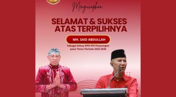 MH. Said Abdullah Kembali Nahkodai DPD PDI Perjuangan Jawa Timur, PKDI Sumenep Ucapkan Selamat