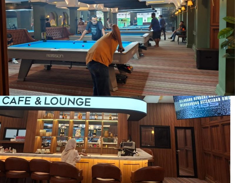 Keterangan Foto: Pengunjung menikmati permainan biliar dan suasana nyaman di Cafe & Lounge MBS Billiard Sumenep, Sabtu (27/12/2025). Tempat ini memadukan hiburan, olahraga, dan ruang produktif yang mendukung kreativitas serta interaksi positif bagi anak muda dan keluarga.