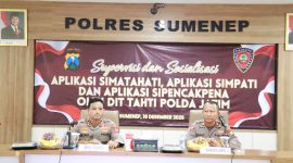 SUPERVISI DIGITAL — Ketua Tim Dirtahti Polda Jatim memimpin supervisi penggunaan Aplikasi Simatahti, Simpati, dan sosialisasi Sipencakpena di Polres Sumenep.
