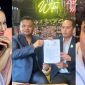 Dari kiri: Denada Tambunan, kuasa hukum H. Andika Meigista Cahya Hendra Kusuma, dan Ressa Rizky Rossano, anak kandung Denada