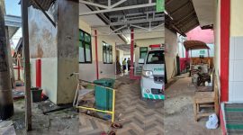 Potret memperihatinkan kondisi Puskesmas Dungkek pasca-rehabilitasi. Ruangan panas, bau tak sedap, dan fasilitas yang tampak amburadul membuat pengalaman berobat bagi warga bak “neraka kecil”, meski anggaran hampir Rp200 juta telah digelontorkan pada tahun 2025.