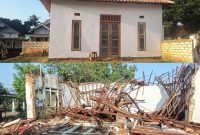 Atas: Pembangunan Musola Al-Ikhlas di Desa Gunung Kembar, Kecamatan Manding, Kabupaten Sumenep, yang telah mencapai progres sekitar 95 persen berkat dukungan Jurnalis Sumenep Independen (JSI) dan para donatur.
Bawah: Kondisi Musola Al-Ikhlas di Desa Gunung Kembar, Kecamatan Manding, Kabupaten Sumenep, saat mengalami kerusakan parah akibat ambruk sebelum dilakukan pembangunan kembali.